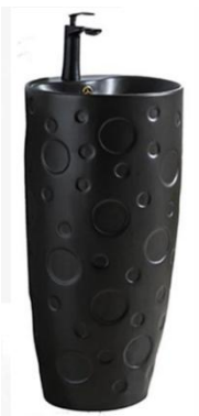 Matt Black Bubble Pedestal Basin